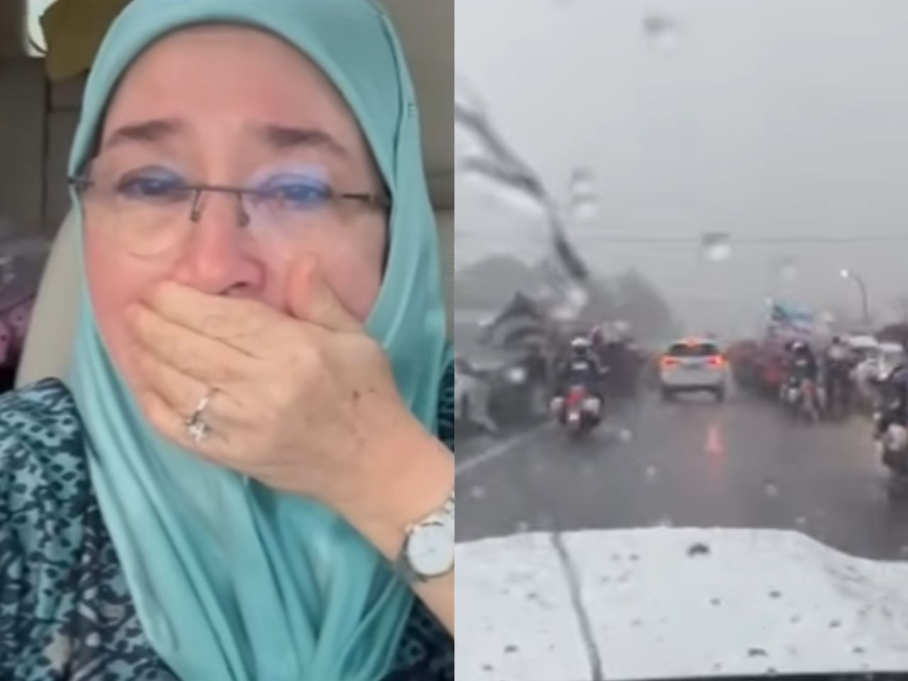 [VIDEO] Permaisuri doakan orang Sabah tidak sakit, tidak demam tunggu dalam hujan