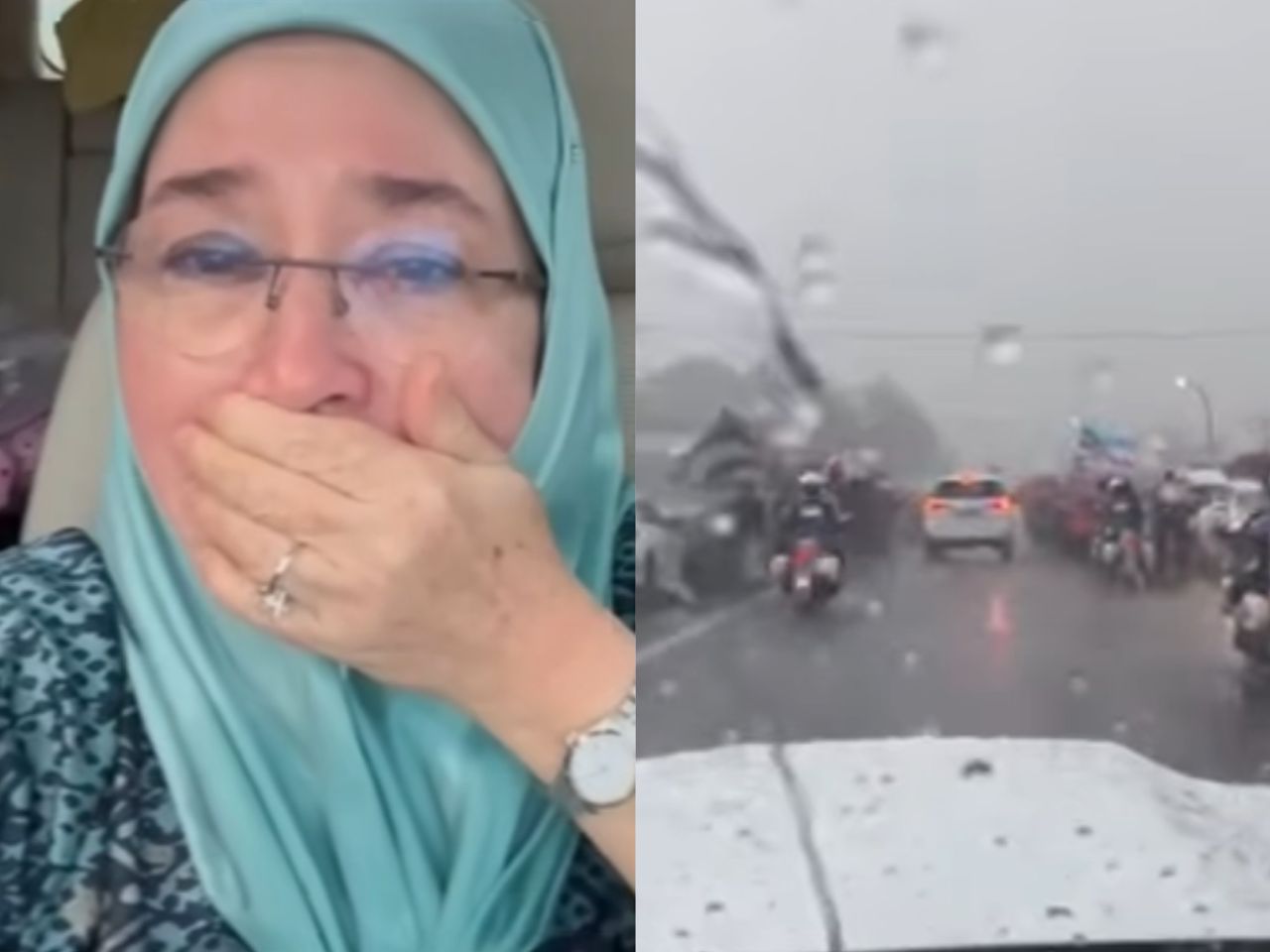 [VIDEO] Permaisuri doakan orang Sabah tidak sakit, tidak demam tunggu dalam hujan