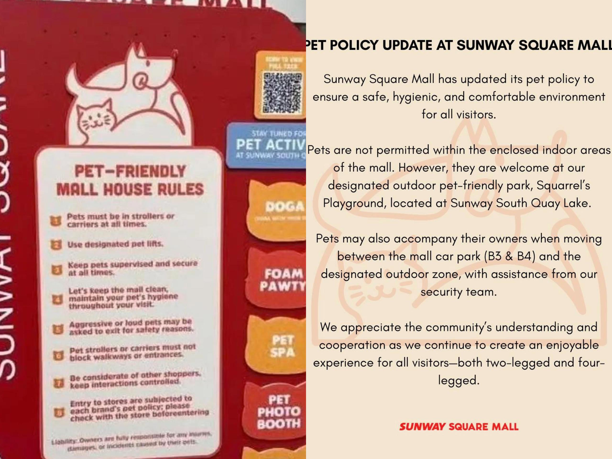 Sunway Square Mall tarik semula dasar mesra haiwan