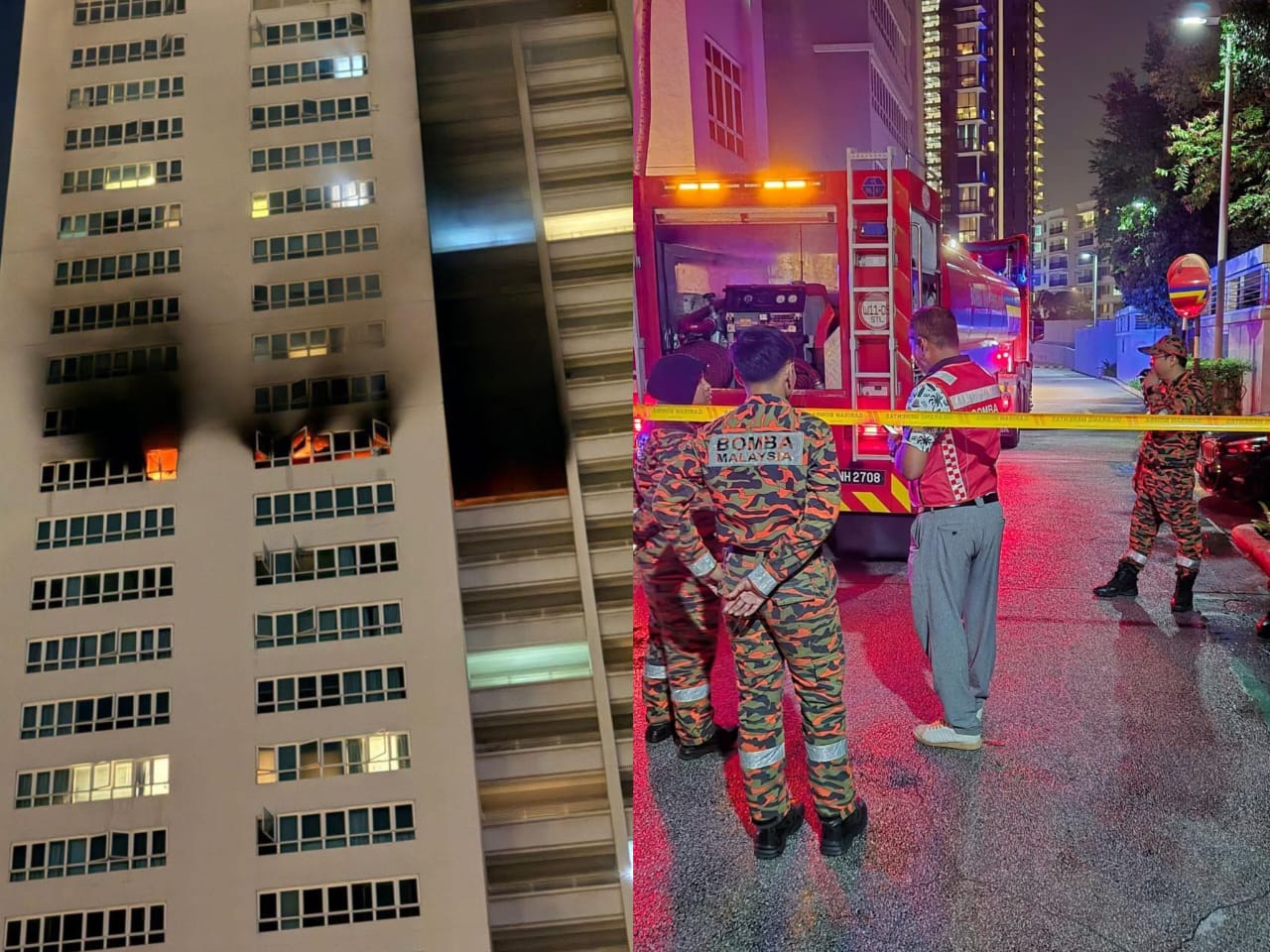 Maut kondo terbakar: Polis, bomba siasat punca kejadian