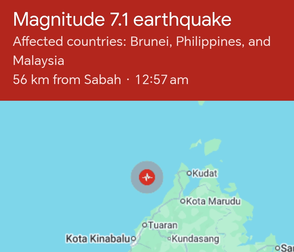 Gempa bumi kuat landa perairan Sabah