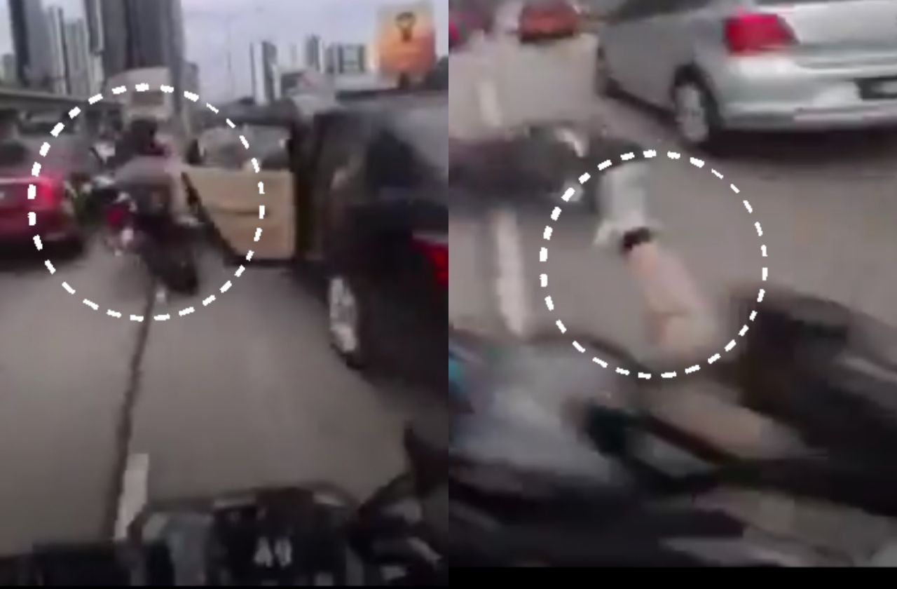 [VIDEO] Buka pintu mengejut: Nahas babit enam kenderaan, dua cedera