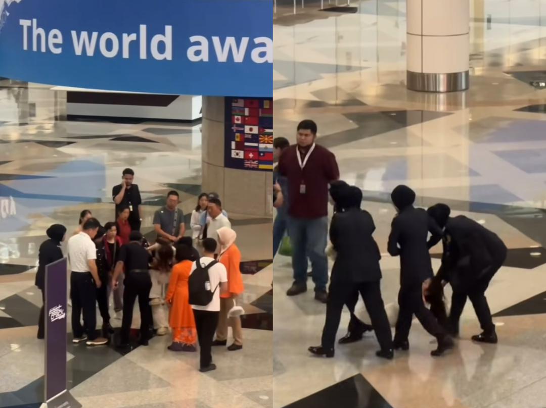 [VIDEO] Pelancong wanita didakwa terjun tingkat atas KLIA cetus kekecohan