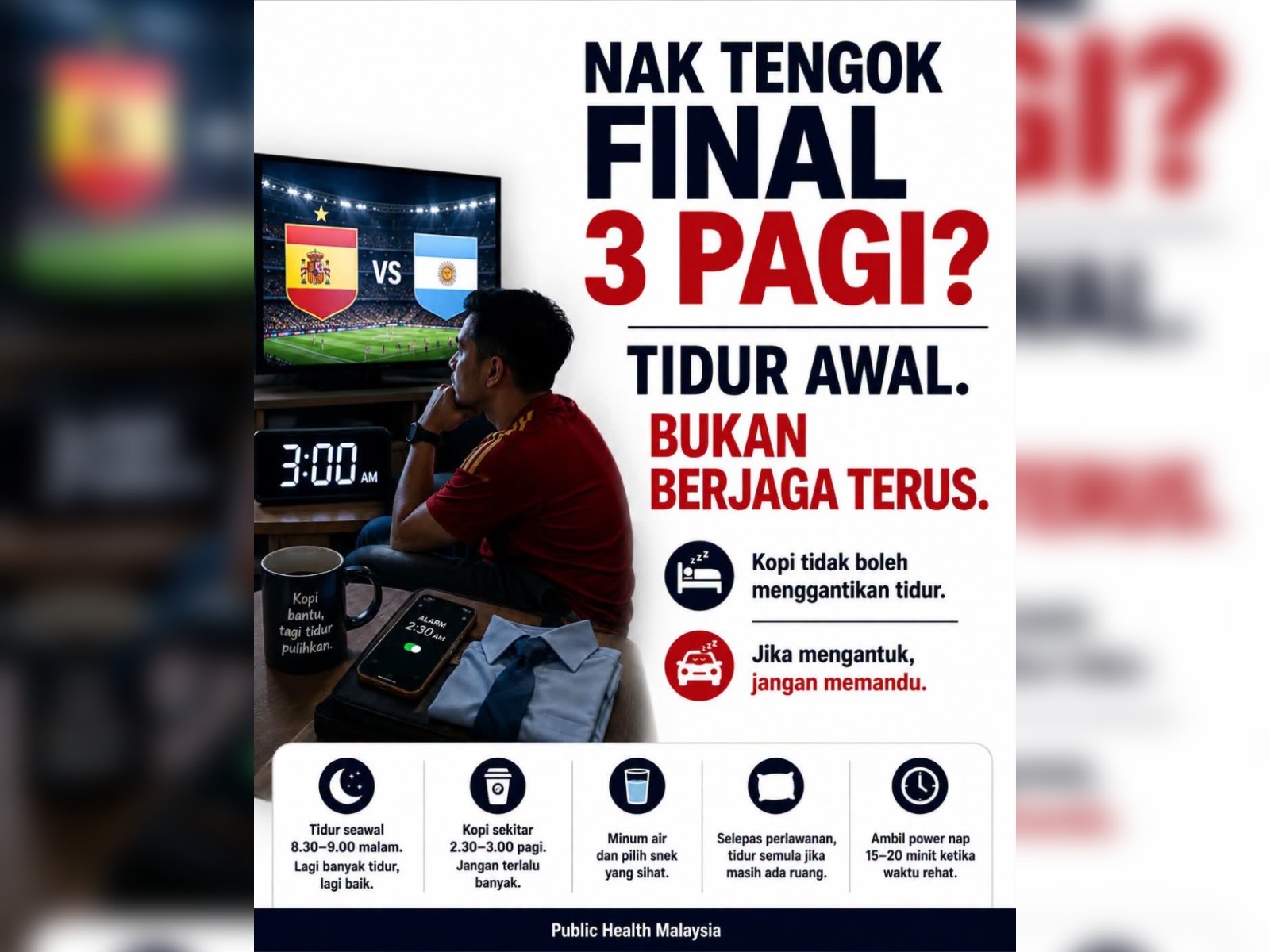Piala Dunia 2026: ‘Nak elak MC, EL esok, pergi tidur dulu’