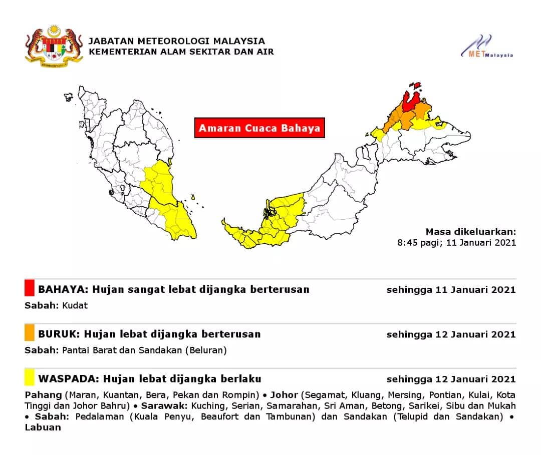 Laporan cuaca hari ini sabah