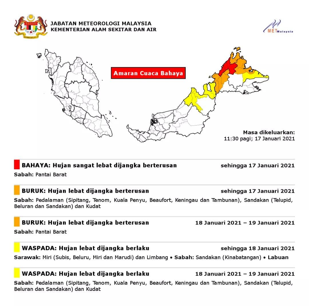 Amaran cuaca bahaya di Pantai Barat Sabah hari ini - Kosmo ...