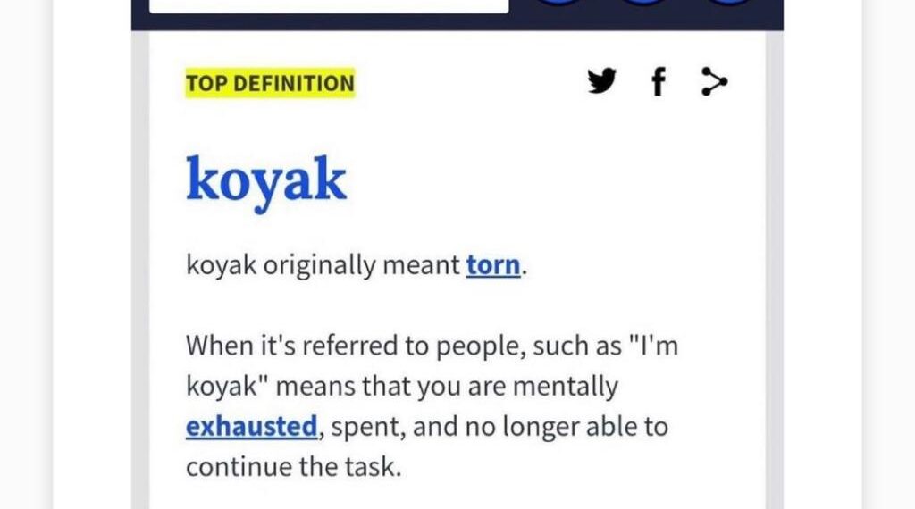 Dictionary koyak urban KOYAK: what