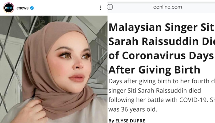 E News Pun Siar Kisah Siti Sarah Kosmo Digital