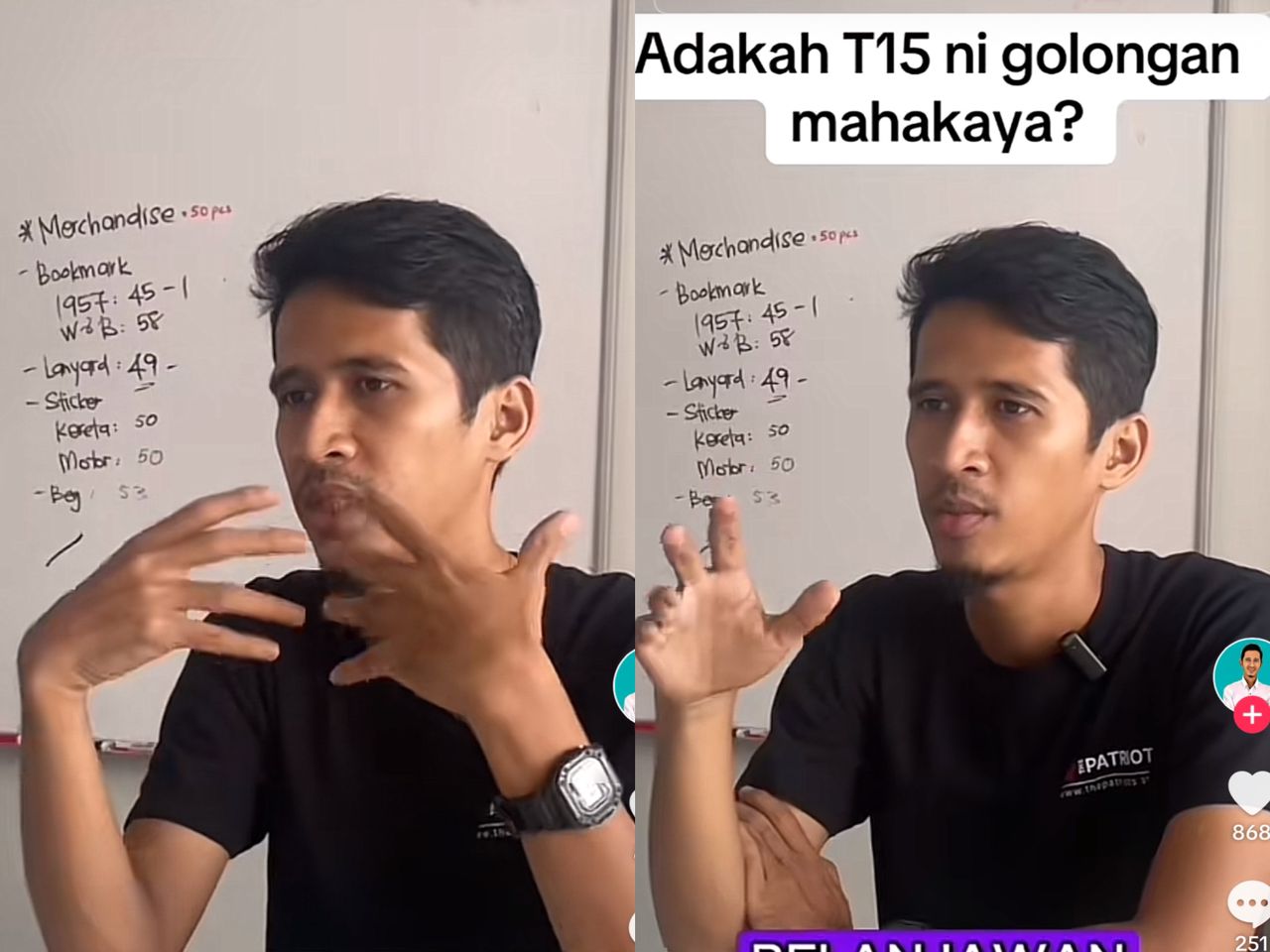 Mohd. Kauthar menjelaskan mengenai golongan T15 di hantaran TikToknya.