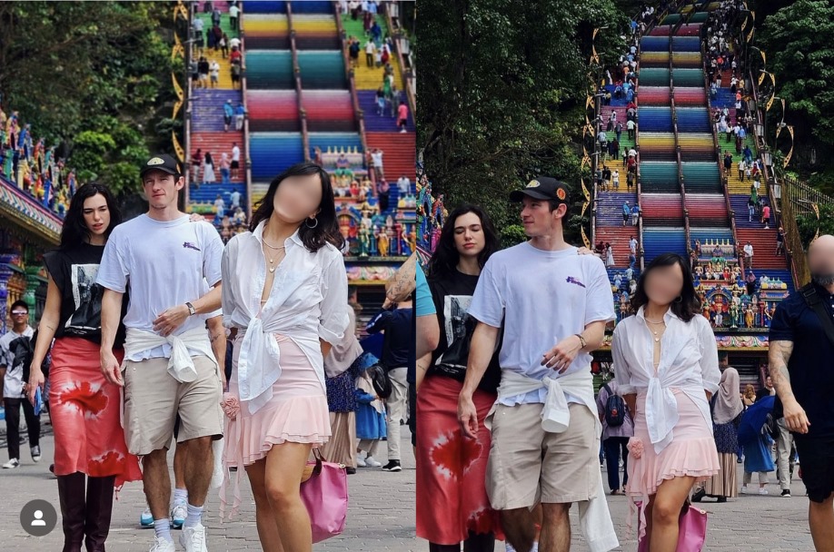 Dua Lipa secara tidak sengaja ‘photobombed gambar seorang peminat ketika melawat Batu Caves hari ini.