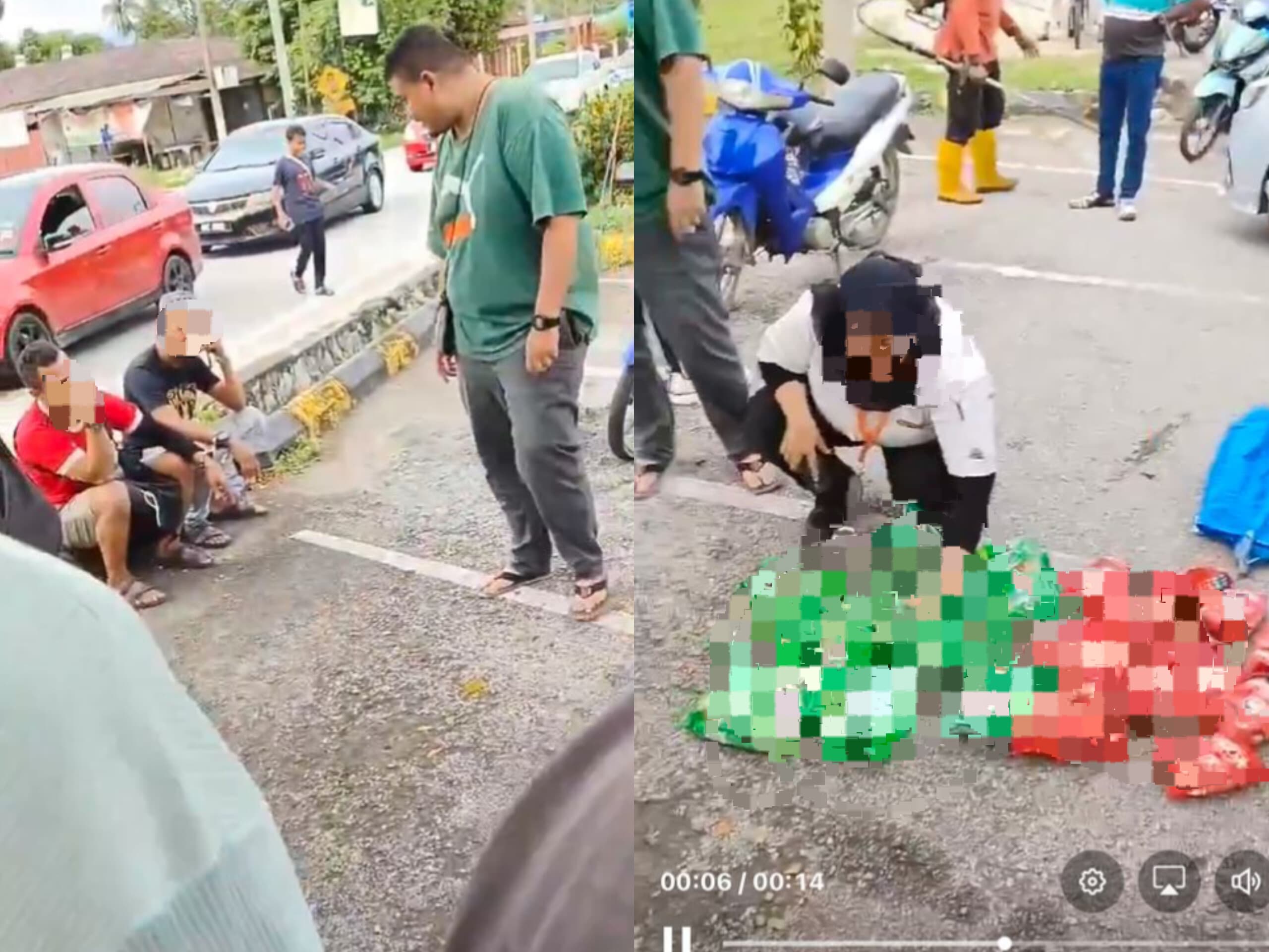 Tangkap layar video tular berhubung kes kecurian 26 pek minuman di kedai serbaneka Hulu Bernam kelmarin.