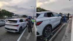 Kereta elektrik brek tiba-tiba, empat tayar seperti ‘dikunci’