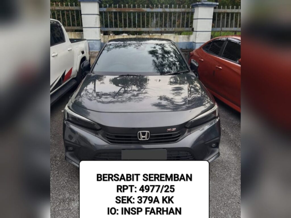 Tiga lelaki ditahan kes curi Honda Civic di pusat cuci kereta