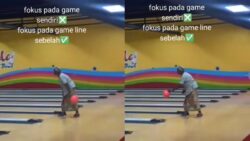 [VIDEO] Warga emas pakai kain batik ‘strike’ main boling