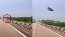 [VIDEO] ‘Kotak bumbung terbang, nyaris hempap kereta’