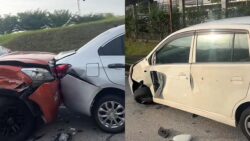 [VIDEO] Padah parkir merata, 5 kereta kena seret di LRT Glenmarie