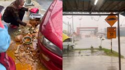 [VIDEO] Nasi kerabu ‘melayang’ diterbangkan ribut