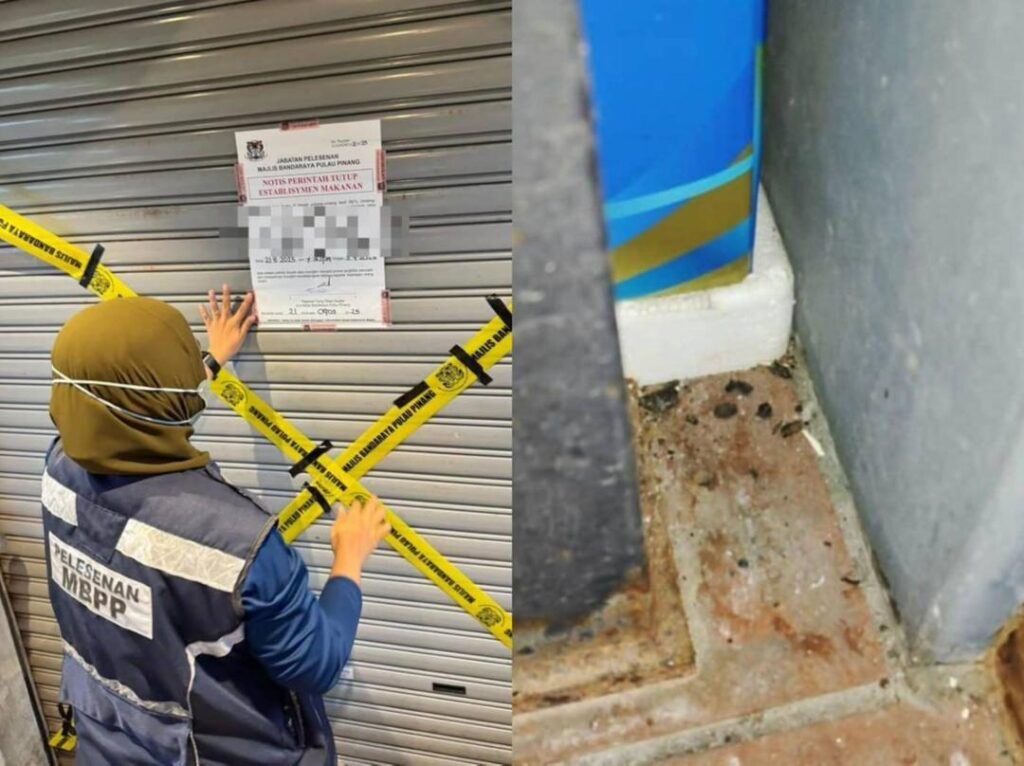 3 premis di George Town diarah tutup ada najis tikus