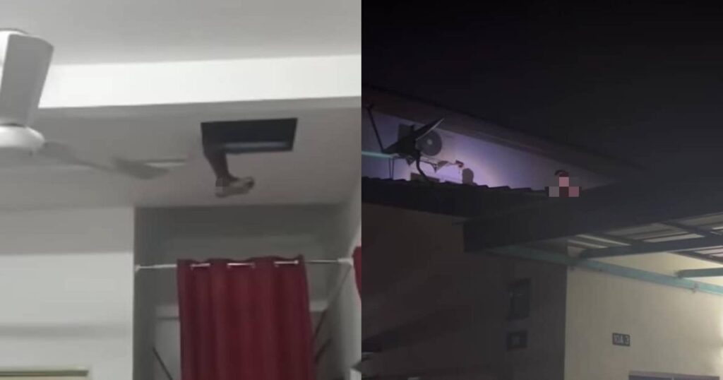Penduduk Jalan Kebun kepung lelaki panjat bumbung