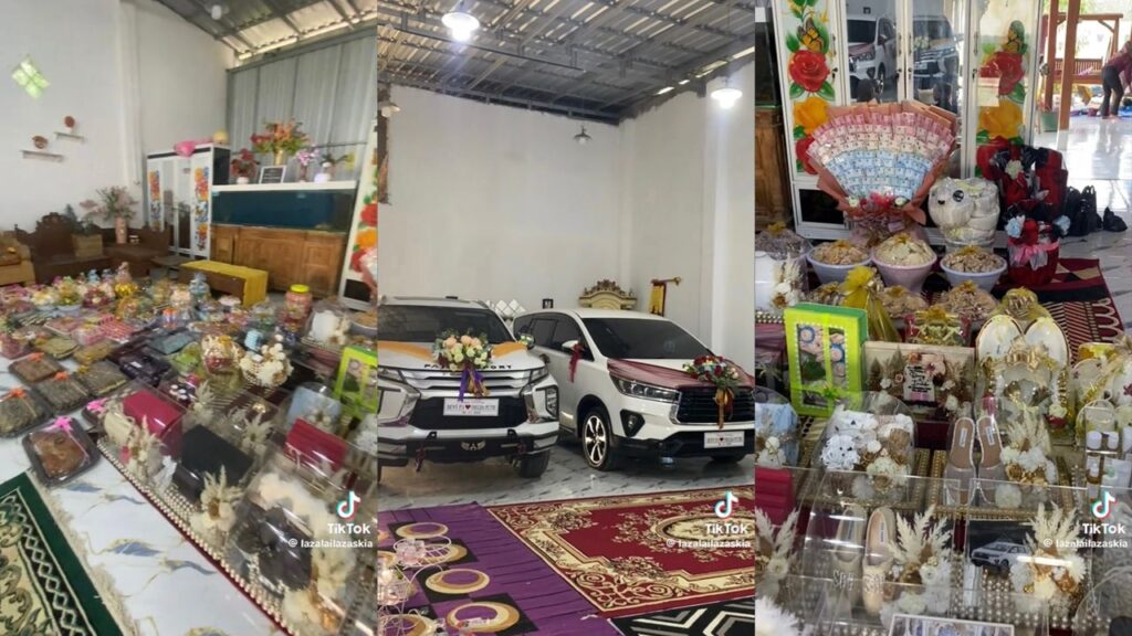 Pengantin terima hantaran 2 buah kereta