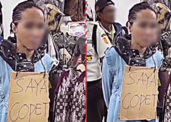 Wanita diarak pakai kadbod ‘saya pencuri’