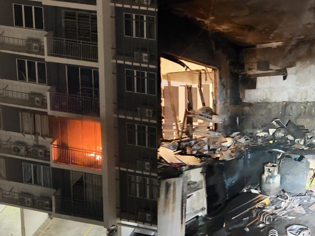 [VIDEO] Jerit kuat-kuat, maklum jiran ada rumah terbakar