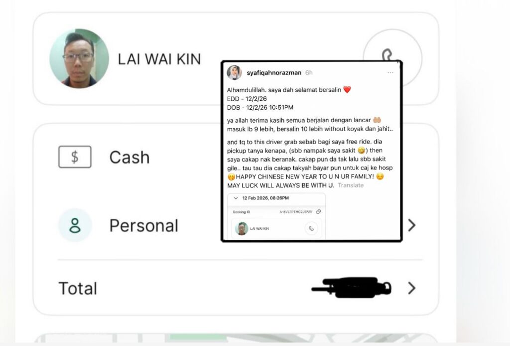 Pemandu Grab ‘belanja’ wanita bersalin
