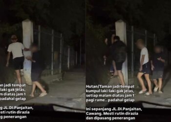 Lelaki keluar masuk hutan beramai-ramai tengah malam