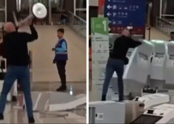 Pelancong mengamuk, pecahkan mesin ‘check-in’ lapangan terbang