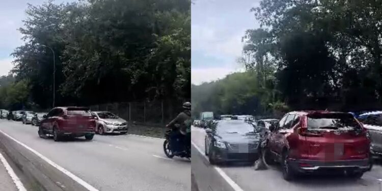 [VIDEO] Pemandu CR-V lawan arus ditahan