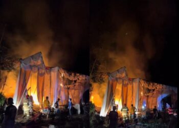 Khemah kenduri terbakar beberapa jam sebelum kahwin