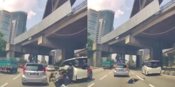 Pejalan kaki leka main telefon, cetus kemalangan 3 kenderaan