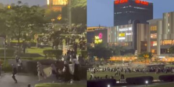 Tiba-tiba hujan masa iftar, orang ramai lari cari tempat berteduh