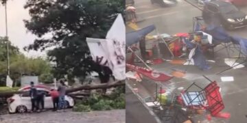 [VIDEO] Khemah bazar di Cyberjaya ‘melayang’ dibadai ribut