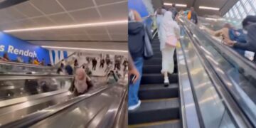 [VIDEO] Eskalator MRT Pasar Seni tidak berfungsi, penumpang ‘workout’ guna tangga