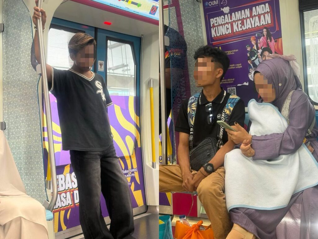 Lelaki selamba duduk di koc wanita MRT