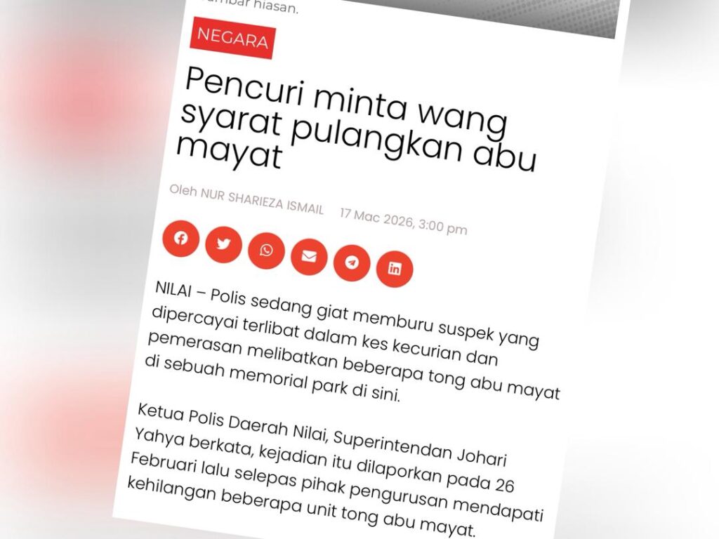 Empat tong abu mayat sudah dijumpai