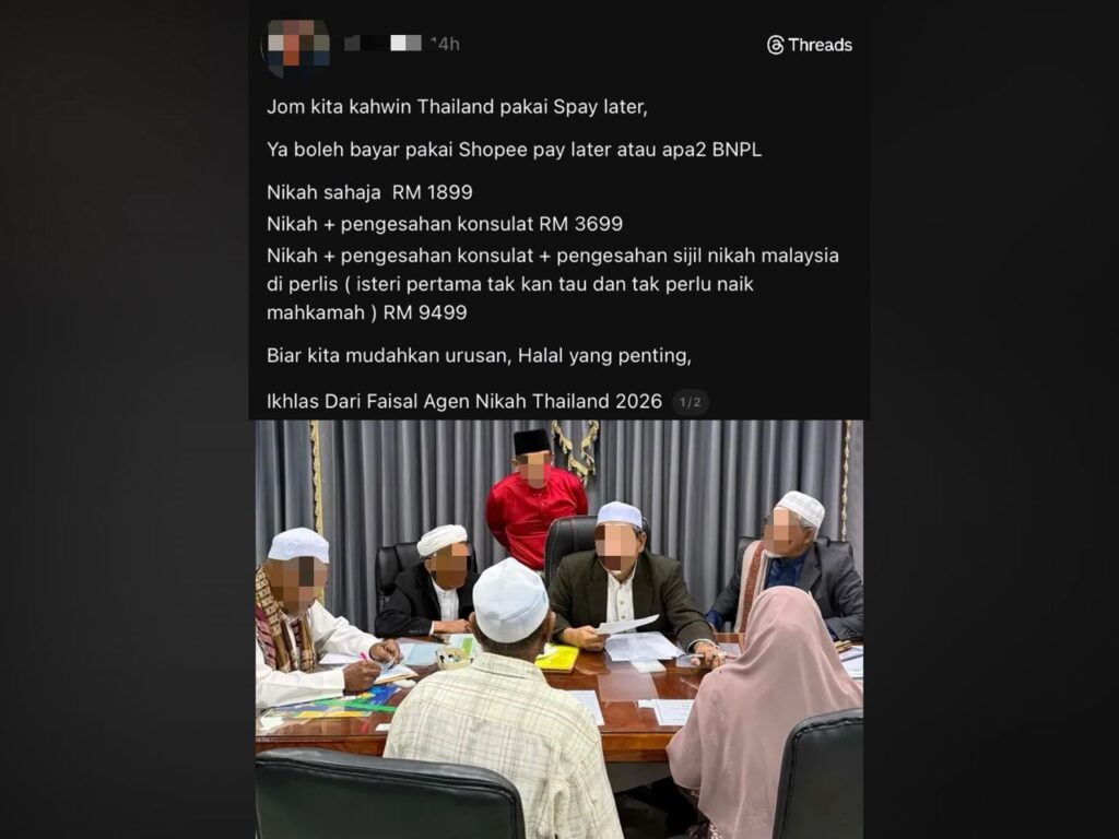 Ejen kahwin Siam tawar bayar BNPL kena kecam