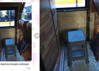 Penumpang bas diberi kerusi plastik semasa pulang beraya