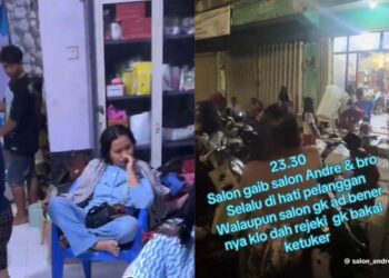Kemaruk rambut lurus, salun sesak menjelang raya