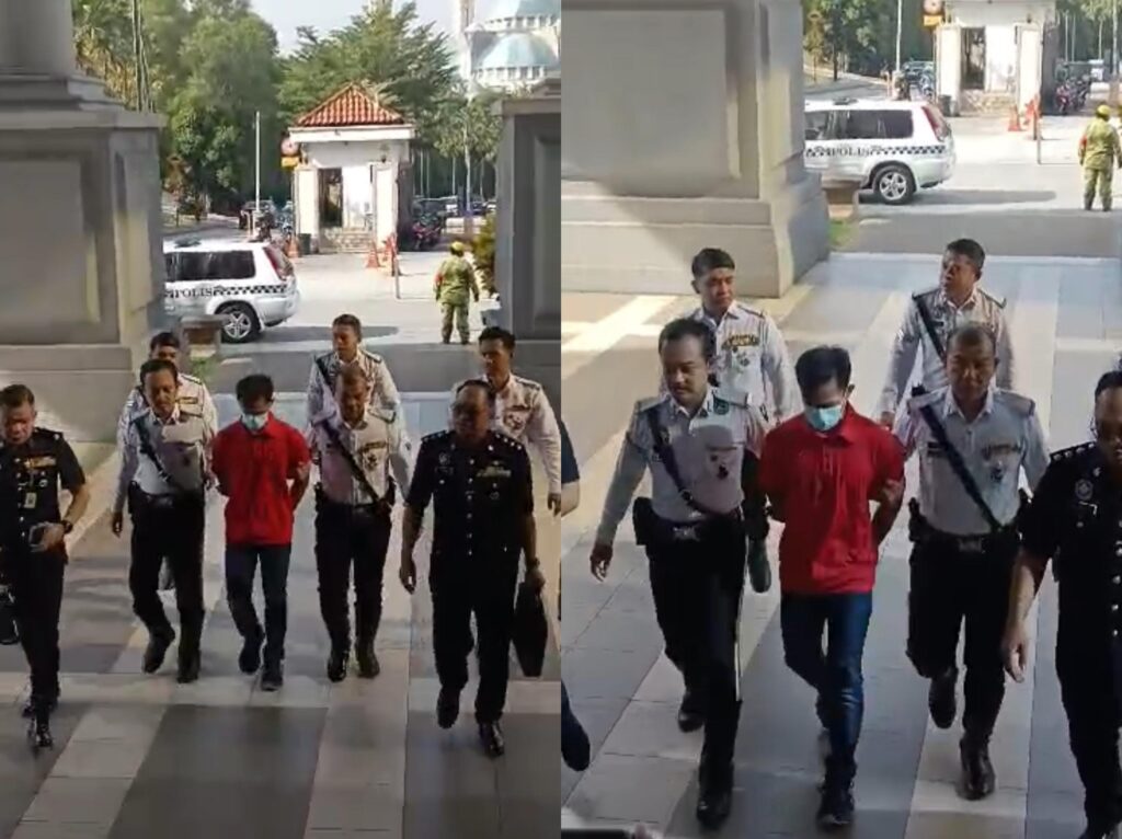 Pegawai tentera mabuk tiba di mahkamah bagi pendakwaan