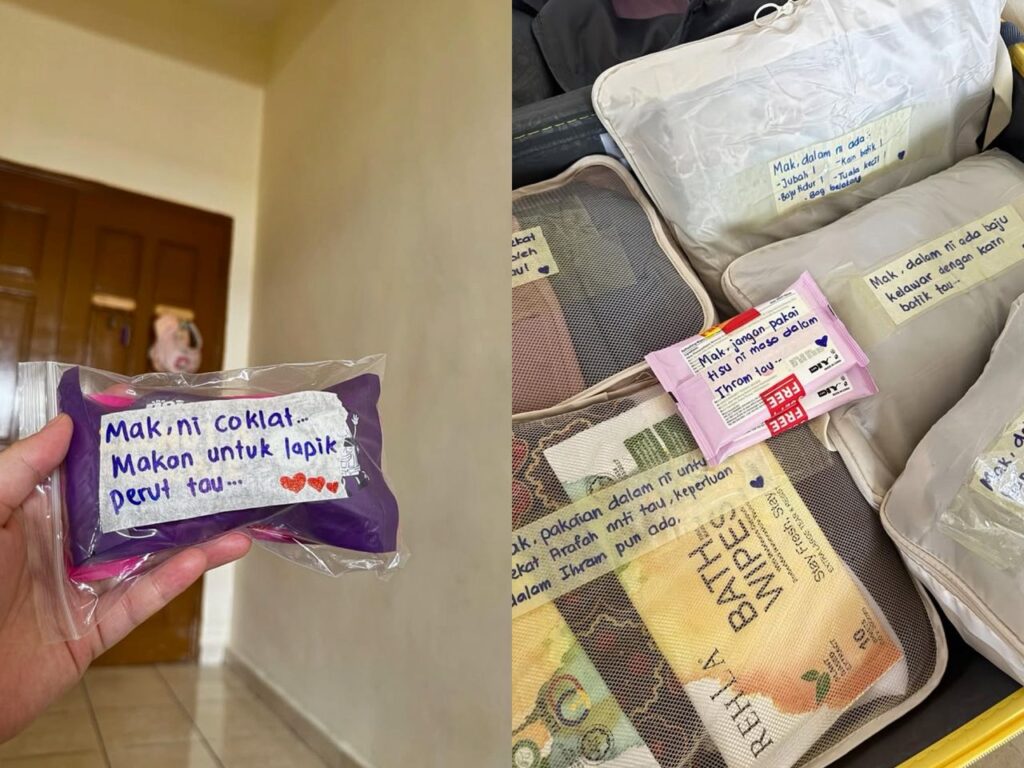 ‘Mak, ini coklat untuk lapik perut tau’