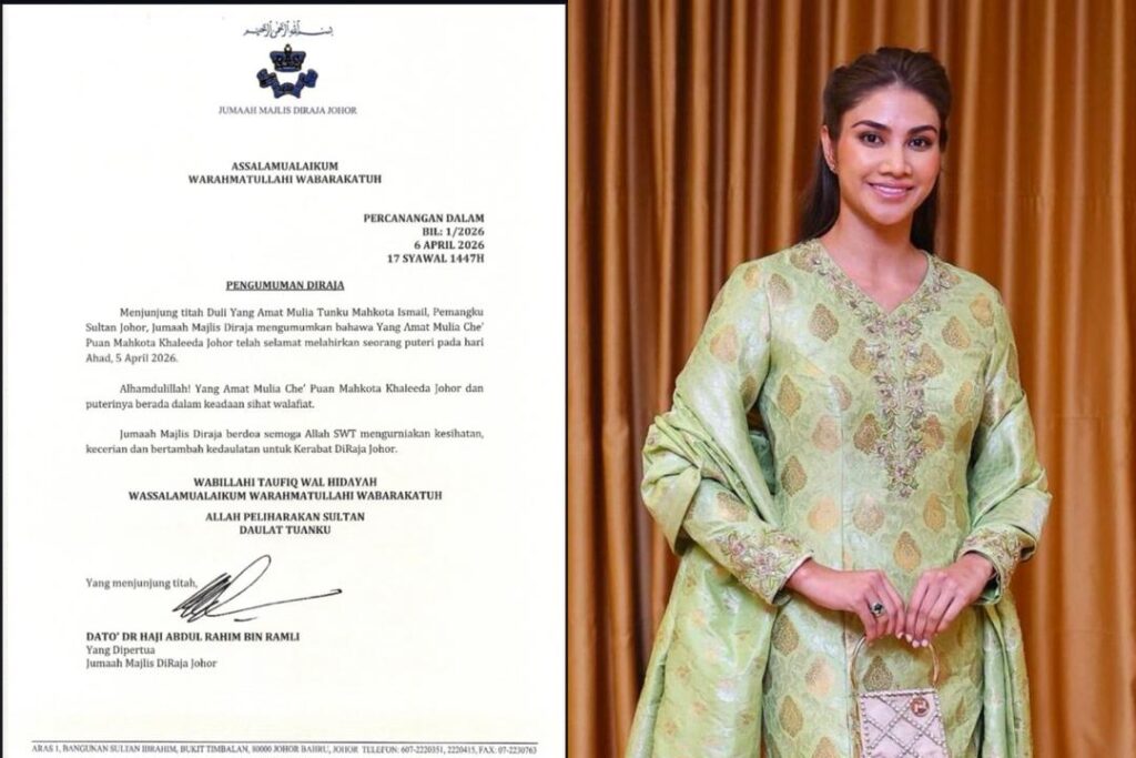 Che’ Puan Mahkota Khaleeda selamat melahirkan bayi perempuan