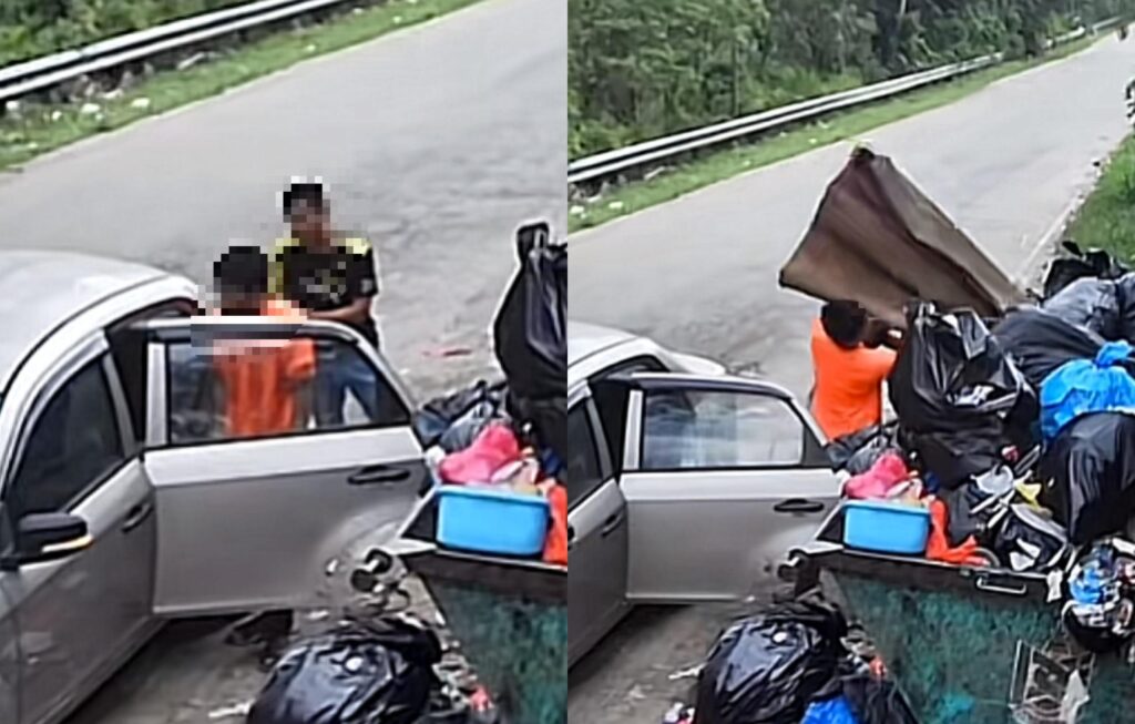 [VIDEO] Tunggu lama depan tong sampah, bila ‘line clear’ terus keluarkan…