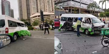 [VIDEO] 2 kenderaan berlanggar, trafik perlahan di Jalan Tun Razak