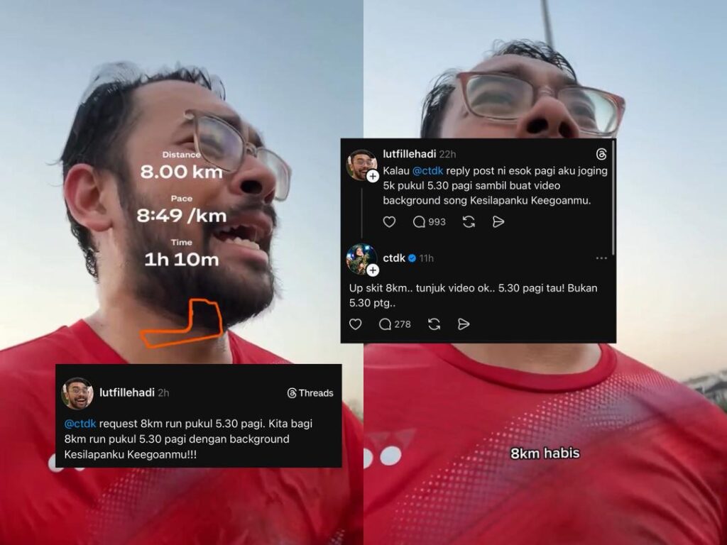 [VIDEO] Demi TokTi , lelaki sahut cabaran lari 8km