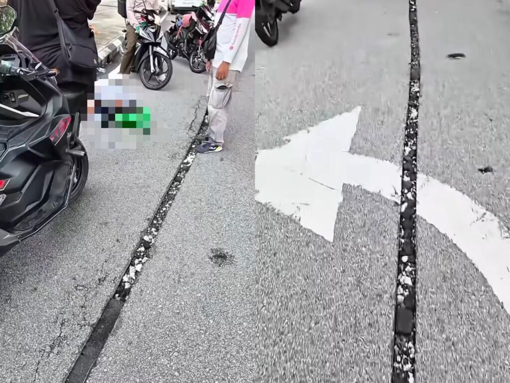 Rider terjatuh angkara kontraktor tebuk jalan