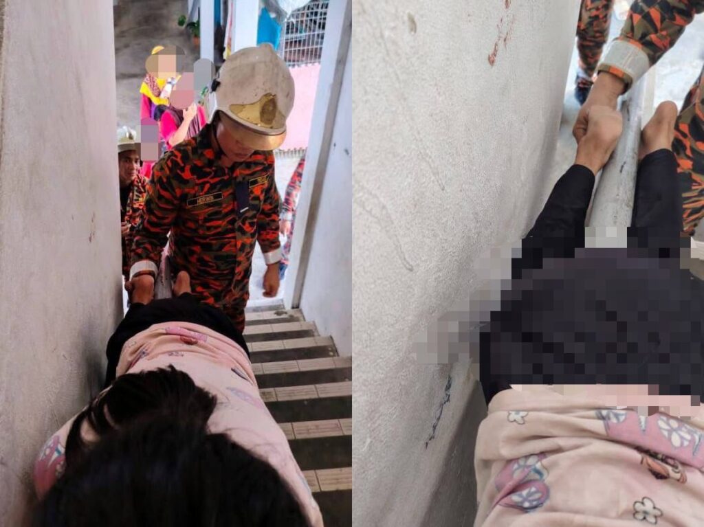 Sejam kaki tersangkut celah besi selepas aksi ‘gelongsor’