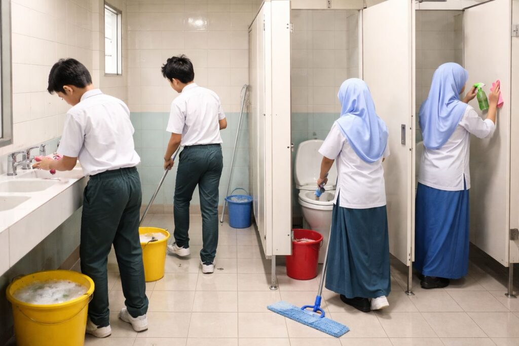 Ibu bapa tidak melatah anak kena cuci tandas sekolah