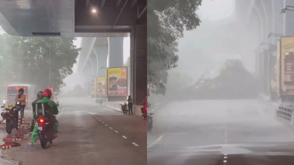 [VIDEO] Laluan TTDI ke Mid Valley terhalang akibat pokok tumbang